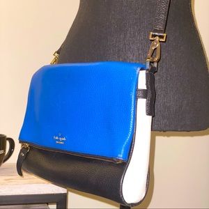 Kate Spade Royal Blue, Black, and White Crossbody Bag